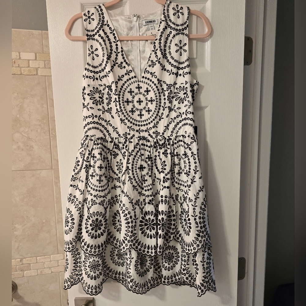 Black and White Patterned Dress